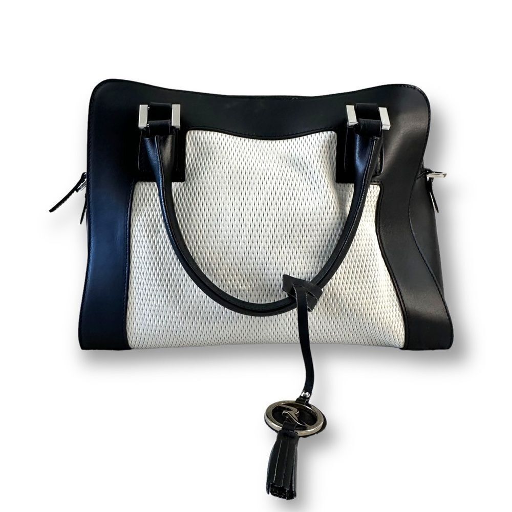 Varriale  black and white leather purse‎